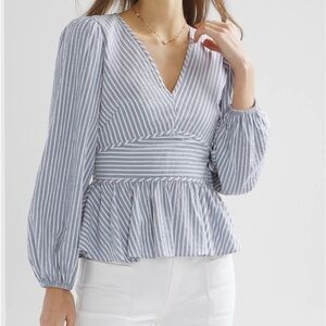 WHBM Cinched Peplum Blouse
